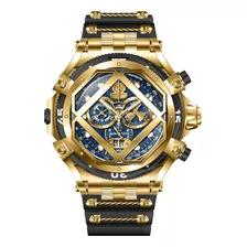 Relógio Masculino Invicta Pro Diver 37178 Swiss Movt Cor Da Correia Preto Cor Do Bisel Dourado Cor Do Fundo Preto