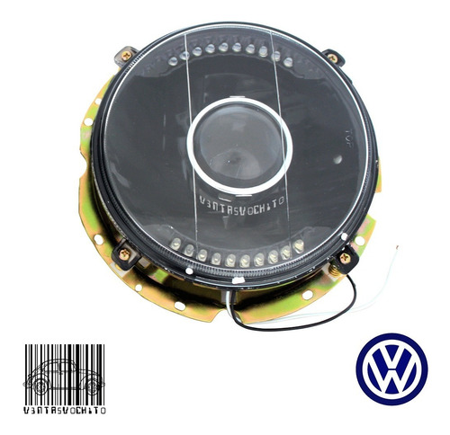 Tuning Faro Fondo Negro Ahumado Humo Lupa Led Vw Sedan Voc B Foto 2