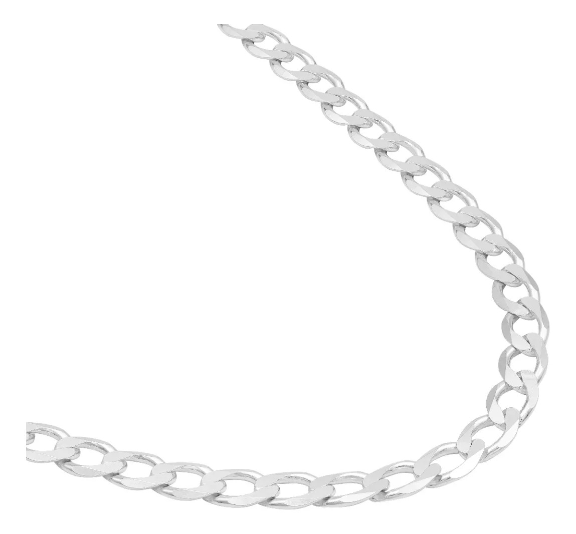 Cadena Plata 925 Barbada Cubana Hombre 60 cm - Imagen 1