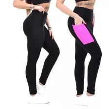 Kit 2 Calça Legging Feminina Esportiva Academia Com Bolso