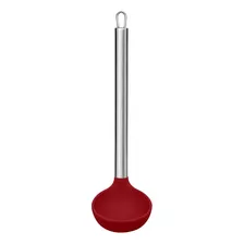 Concha De Silicone Cabo Inox Vermelha Up Home - Ud071 Cor Vermelho