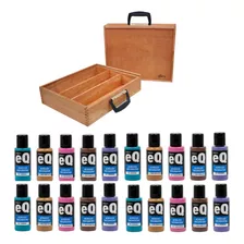 Kit Set Valija Madera Pintor 36 Pinceles Pintura Acrilicos