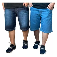 Kit Com 2 Bermudas Shorts Jeans Plus Size 50 Masculino Gg