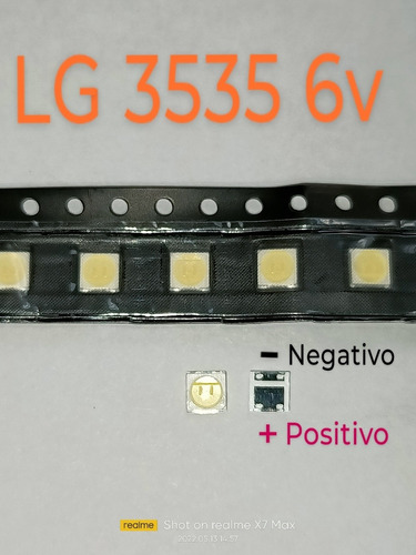 100 Led Smd Backlight Pantallas LG 3535  6v Blanco Frío
