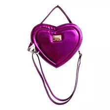 Bolsa Juvenil, Dama, Crossbody, Corazon, Aesthetic Metalico