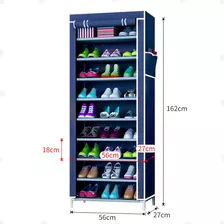 Sapateira Armário Organizador Dobrável 9 Prateleiras Resist Cor Azul