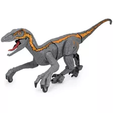 Dinosaurio Velociraptor A Control Remoto Luces Y Sonido 
