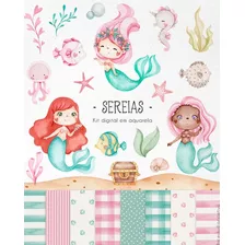 Kit Imagenes Png Cliparts Sirenas Mar Animales Acuarela Ni33