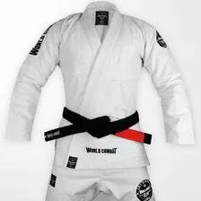 Kimono World Combat New Lets Roll - Branco E Preto