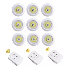 Kit 9 Lampadas Luminaria Led Spot Controle Sem Fio Embutir Cor Branco