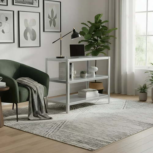 Mesa De Aço Multequipamento Organizador Multifunção 90x50 Cm Cinza-claro