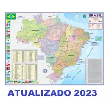 Mapa Brasil Politico Rodoviário Estatístico 120 X 90cm Grande Trabalho Escolar Empresas Logística