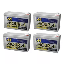 Kit 4 Bateria 12v 9ah Moura Equip Eletricos, Nobreak.