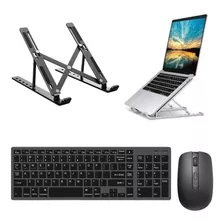 Teclado Mouse Wireless E Suporte Branco Para Notebook Dell Cor Do Teclado Preto