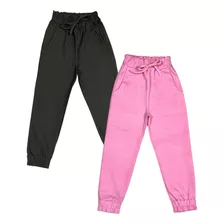 Kit 2 Calças Infantil De Menina Jogger Mini Diva Blogueira