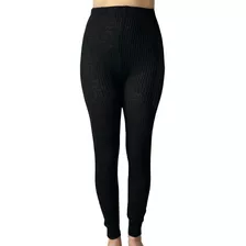 Calça Legging Canelada Grossa Lã Feminino Masculino Cós Alto