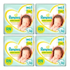 Kit 4 Fraldas Pampers Premium Care Recém-nascido Rn 36 U 4kg