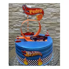 Topo De Bolo Hot Wheels Personalizado Com Nome E Idade 