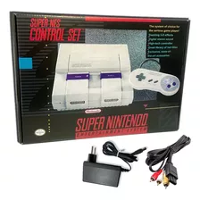 Caixa Do Super Nintendo + Fonte + Cabo Áudio E Vídeo Av