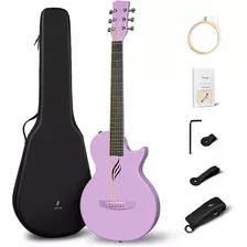 Guitarra Acustica 1/2 Fibra Carbono Color Morado Marca Enya