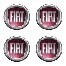 4 Emblema Adesivo Calota Fiat Argo Resinado Vermelho 48mm