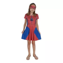 Vestido Fantasia Infantil Cosplay Heroina Aranha