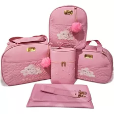 Bolsa Maternidade Nuvem Chuva De Amor Kit 5 Pçs Impermeável