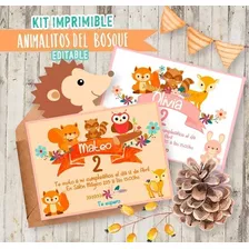 Kit Imprimible Candy Bar Bosque Otoño Niño Y Niña