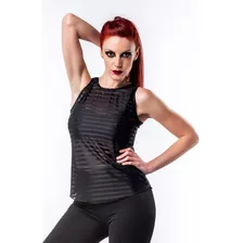 Musculosa Red Transparencias Encaje Negra Sonica