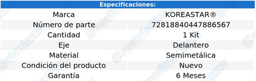 Balatas Del Semimetlicas Matiz L4 1.0l 04 Al 10 Koreastar Foto 2