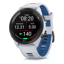 Reloj Garmin Forerunner 265 Music Amoled Blanco 46mm Color De La Correa Blanco Con Azul Color Del Bisel Negro