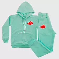 Blusa De Frio Infantil Nuvem Naruto Anime Conjunto Canguru