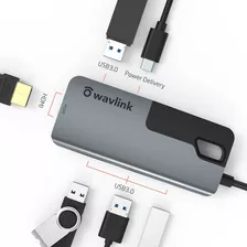 Hub Usb C Metálico 4k Carga Rápida 87w 