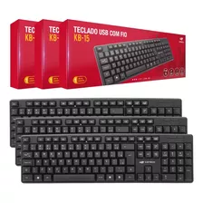 Kit 3 Teclados Usb Com Fio Resistente Água Regulagem Altura