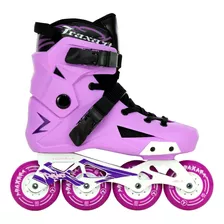 Patins Inline Freestyle Traxart Revolt Lilás/branco + Brinde