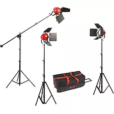 Smith-victor Ladybug 1500 Led 3-light Kit With Boom Arm