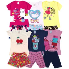 Kit Lote 6 Conjuntos Infantil Feminino Roupa Menina Atacado