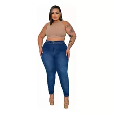 Calça Cigarrete Hot Jeans Com Cinta Plus Size