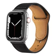 Pulseira De Couro Para Apple Watch 38/40/41mm Preta Gshield