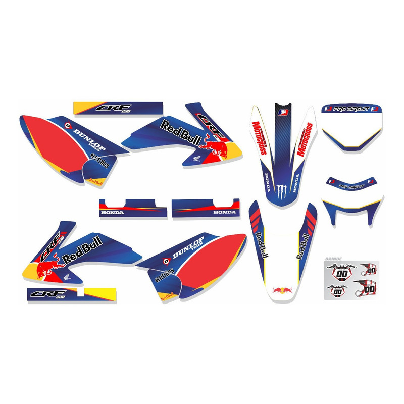 Kit Adesivo Moto Cross Trilha Crf 230 0,20mm Biker Lm266