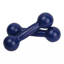 Par Halter Bola Emborrachado De 1kg-exercícios Cor Azul