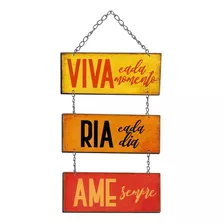 Placa Decorativa Em Mdf - Ria Cada Dia - 20x44cm