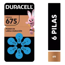 Pila Para Audífonos Duracell Tamaño 675 X6 Unidades