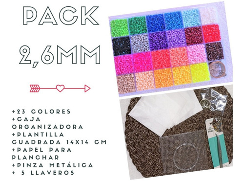 Pack Inicial 2,6mm 23 Colores Hama/perler/artkal Beads