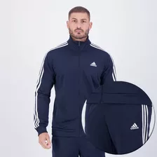 Agasalho adidas Essential 3 Stripes Marinho E Branco