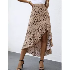 Shein Privé Falda De Muslo Con Abertura Con Estampado