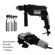 Set Herramientas Hyundai Hycd2 Taladro + Amoladora