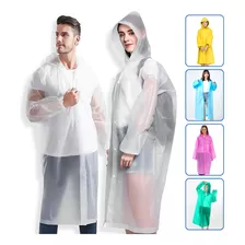 Capa De Chuva Impermeável Pvc Com Capuz Transparente 