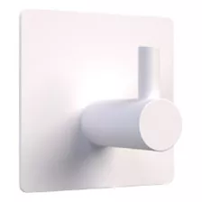 Gancho Cabide De Parede Autoadesivo Quadrado Inox Branco