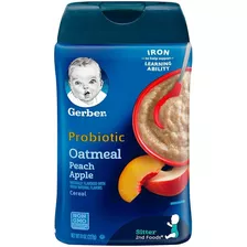 Cereal Gerber Avena Probióticos Manzana Durazno (1/2 Libra)